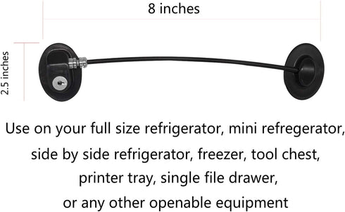 REZIPO - Refrigerator Door Lock with 2 Keys, File Drawer Lock, Freezer Door Lock and Child Safety Cabinet Lock by REZIPO Black...